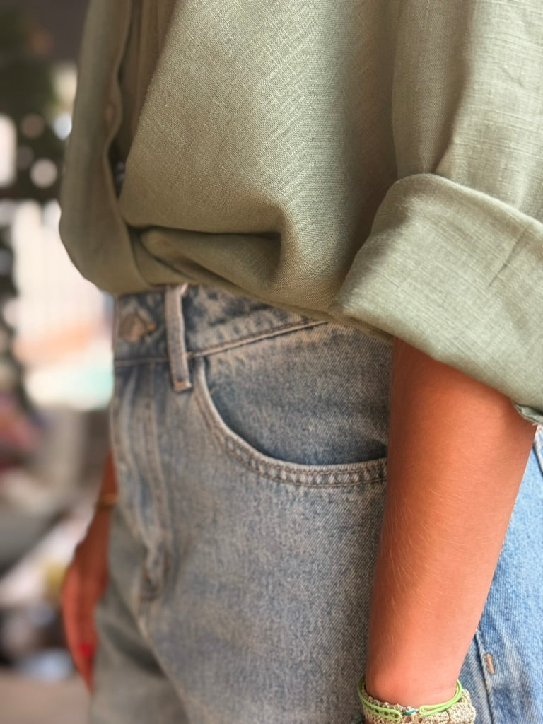 Chemise kaki fluide – Viscose & lin