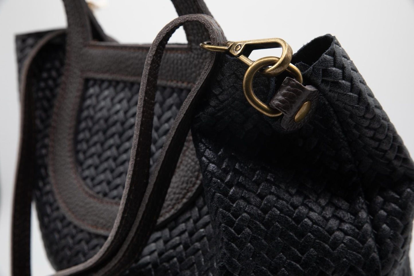 Sac Cinnamon cuir tressé noir