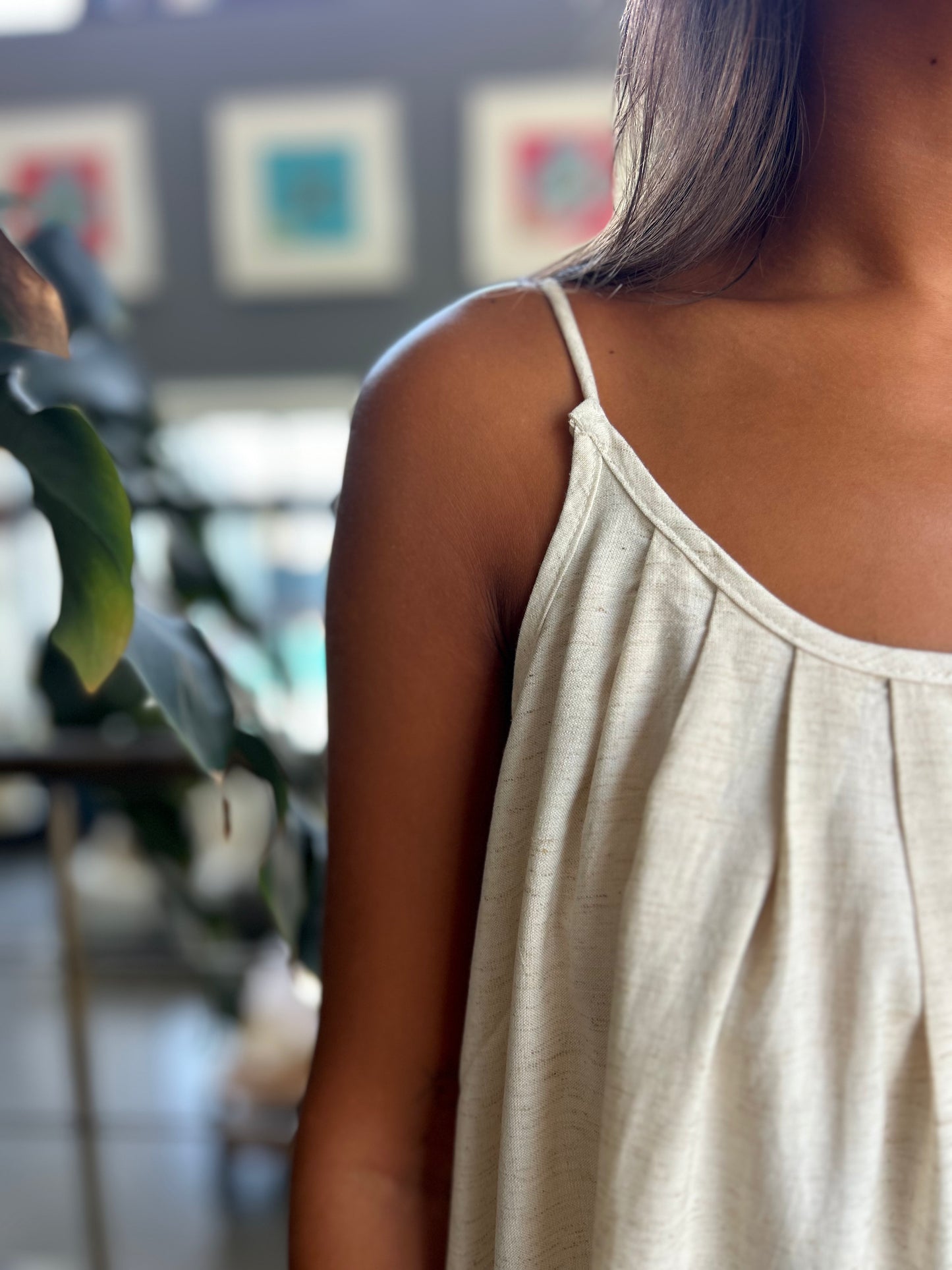 Robe longue beige