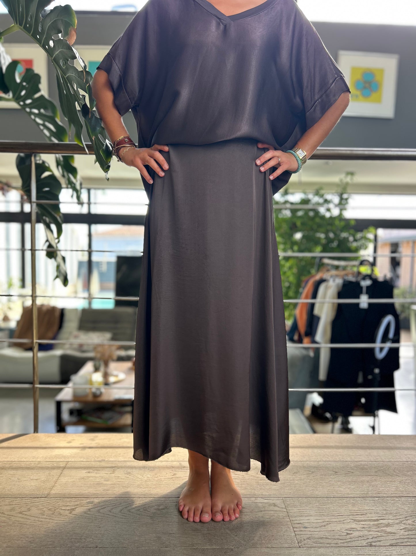 Jupe fluide Lolie marron