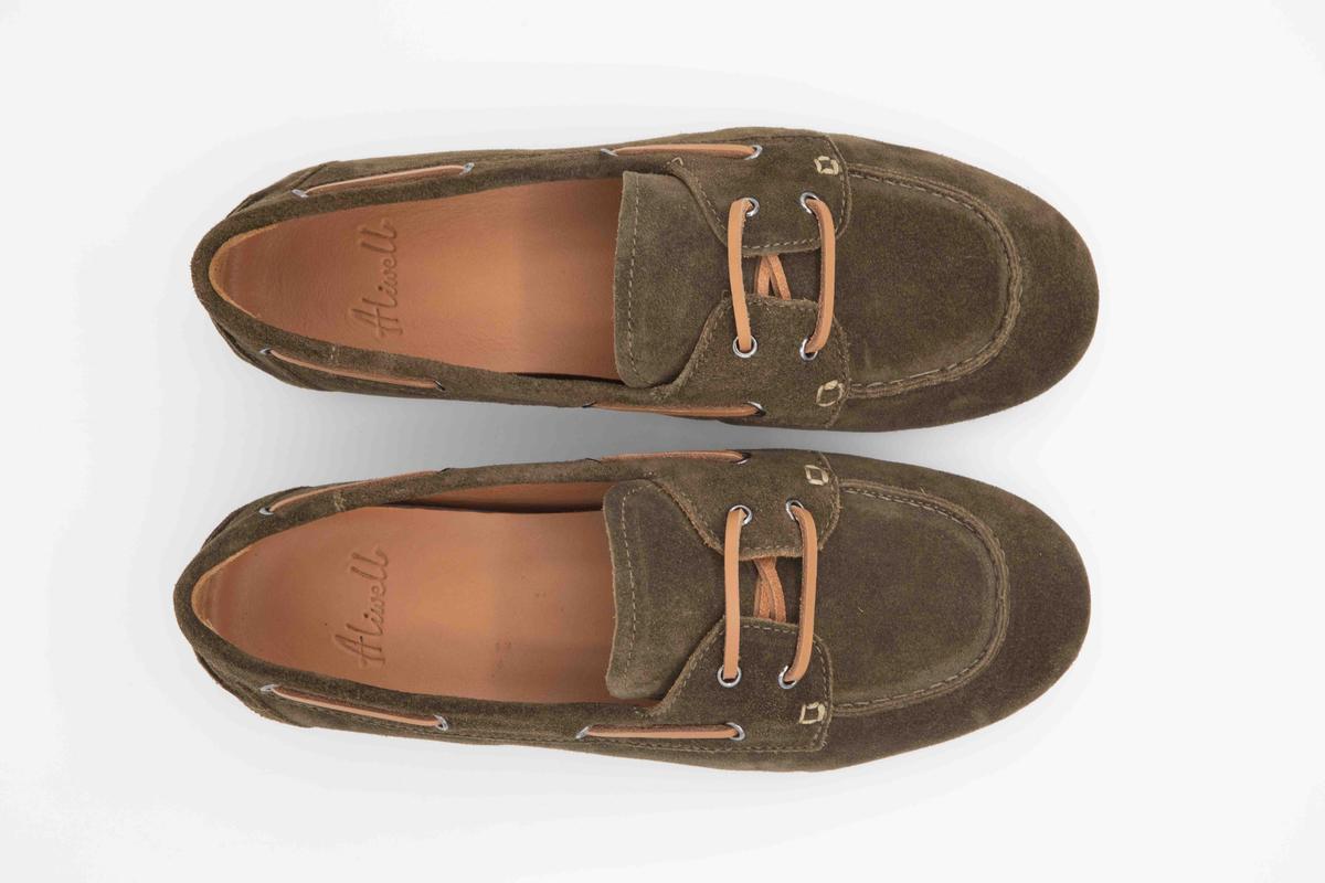 Mocassin Dova velours olive Aliwell