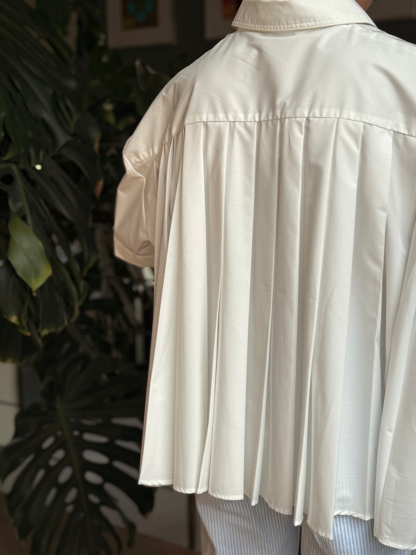 Chemise plissée – dos structuré et silhouette fluide