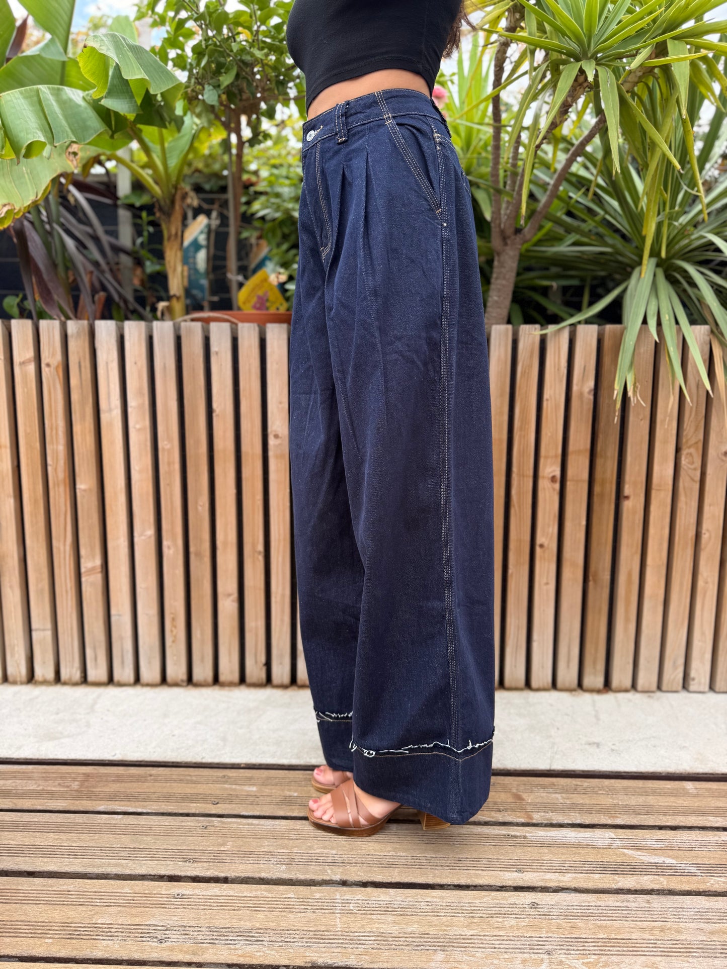 Pantalon denim brut Lilie