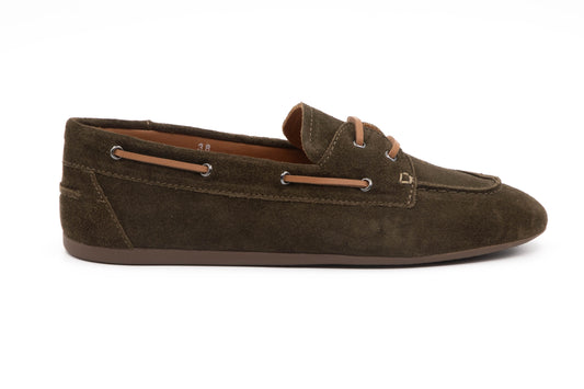 Mocassin Dova velours olive Aliwell