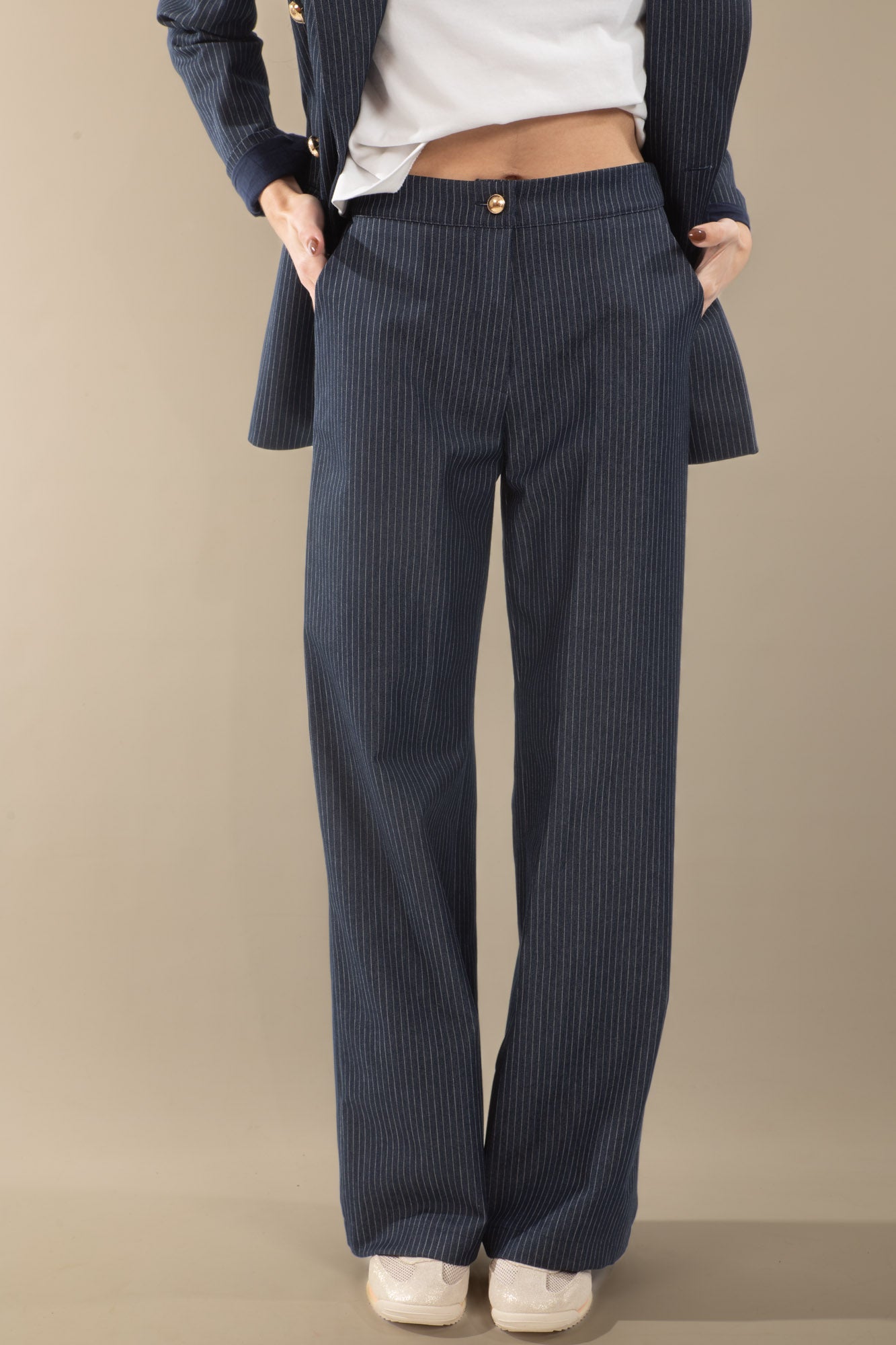 Costume bleu rayé Sandrom