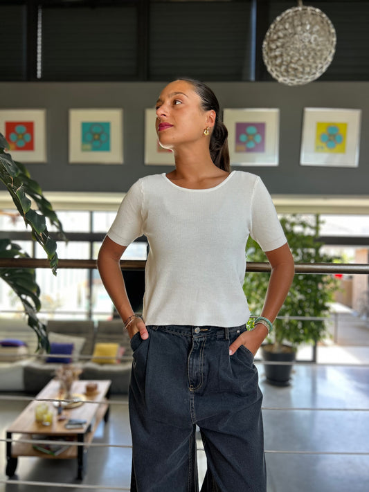 Top dos twisté – Blanc crème