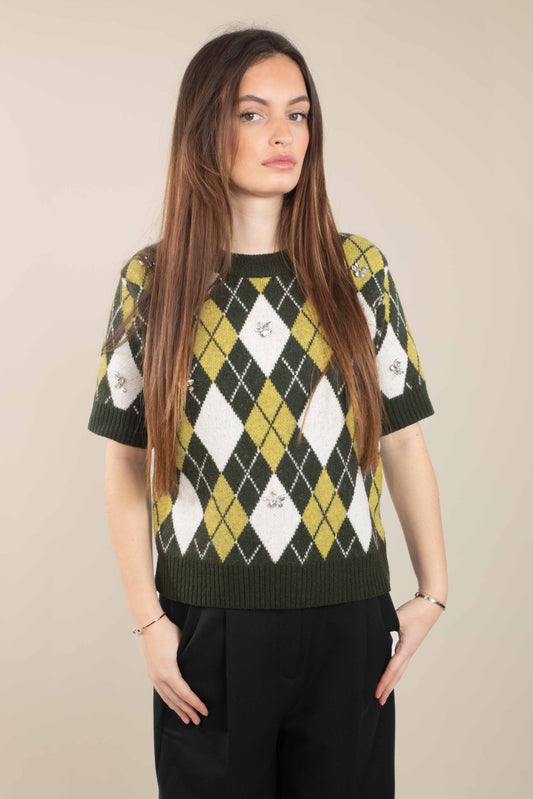 Pull manches courtes nadriana militaire