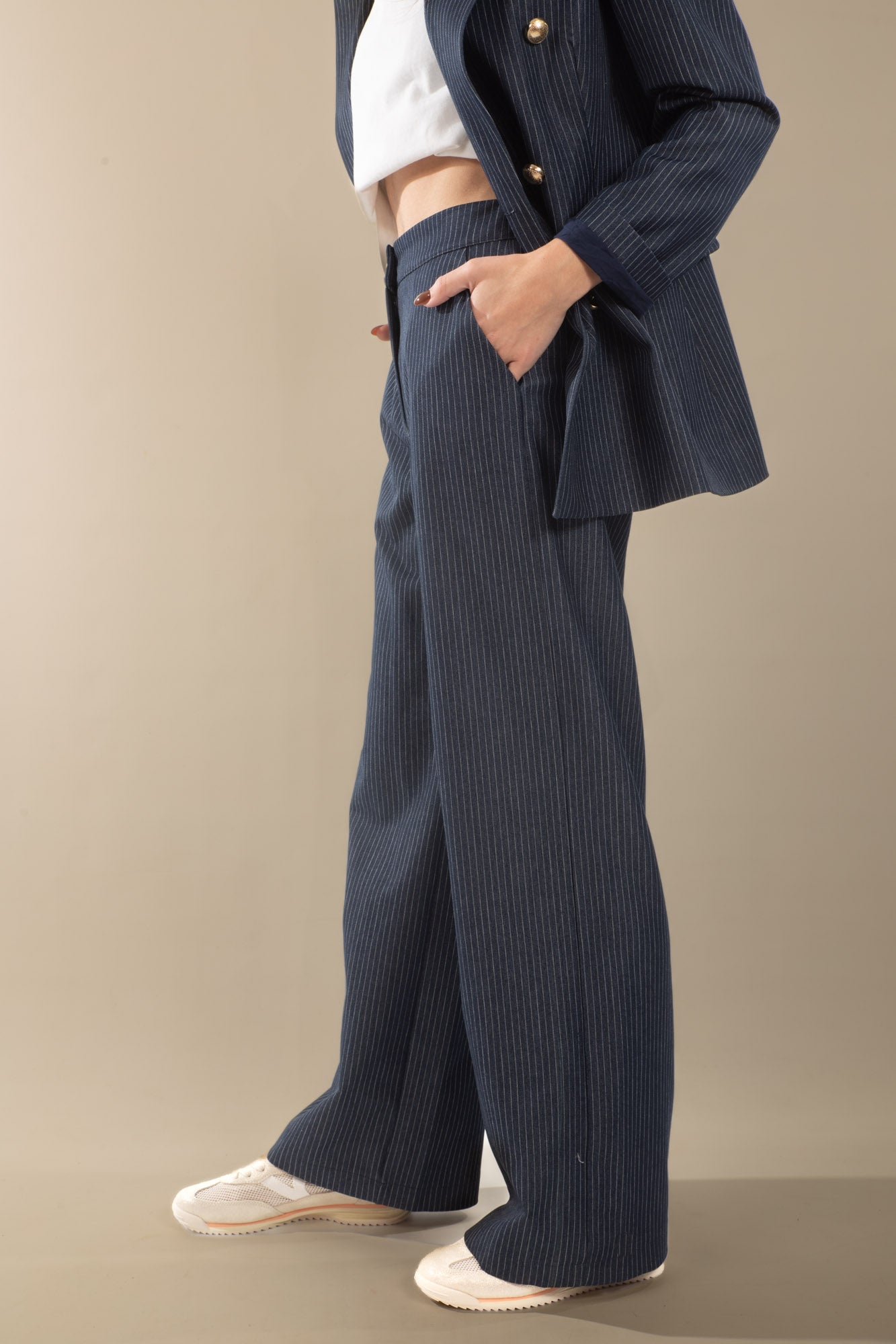 Costume bleu rayé Sandrom