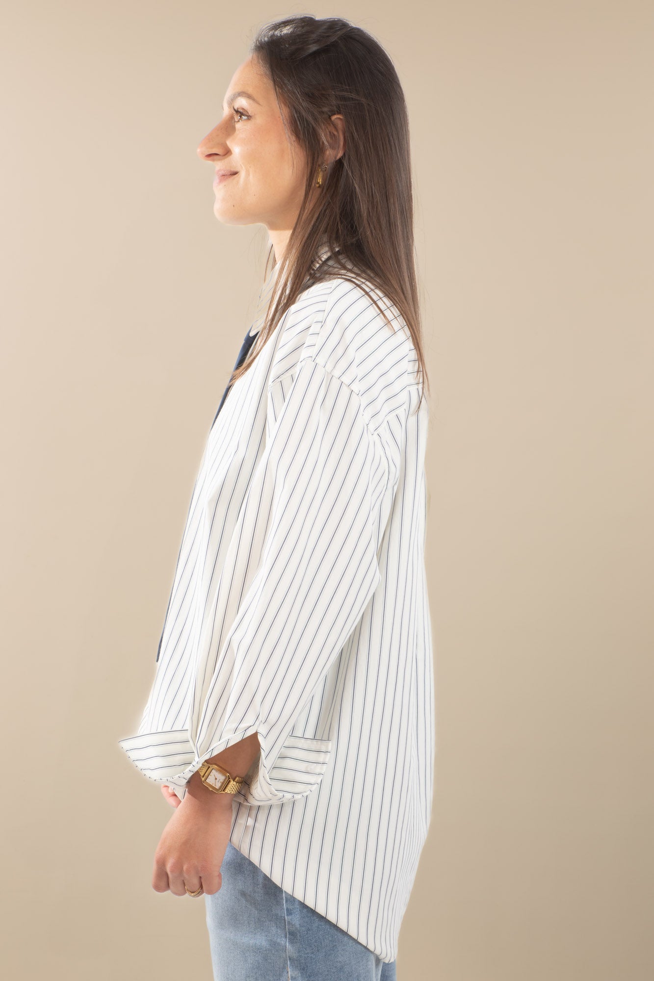Chemise rayée avec cravate Julia
