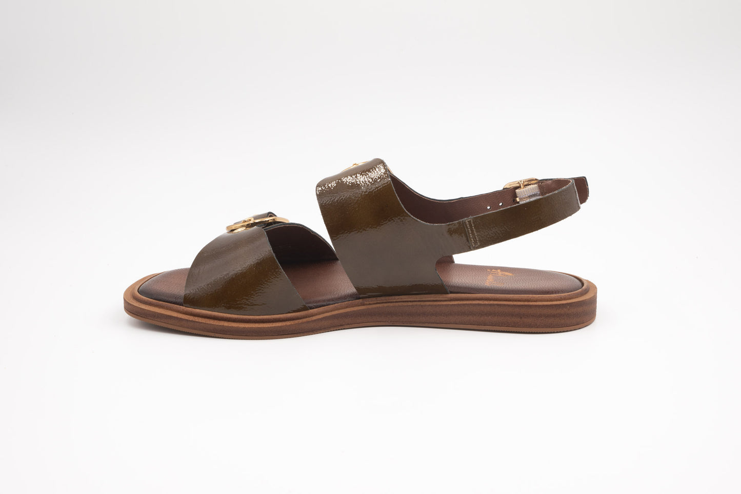 Sandales sari Aliwell Vernis laqué olive