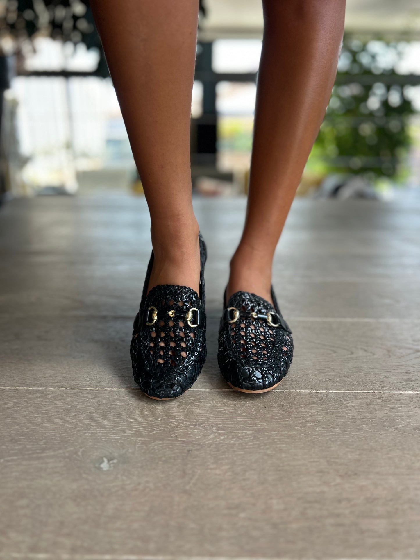 Mocassin ajouré en cuir noir – Coco & Abricot