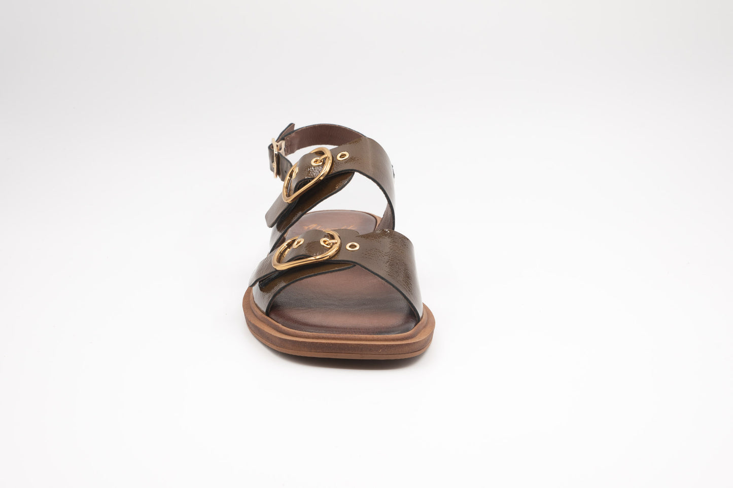 Sandales sari Aliwell Vernis laqué olive