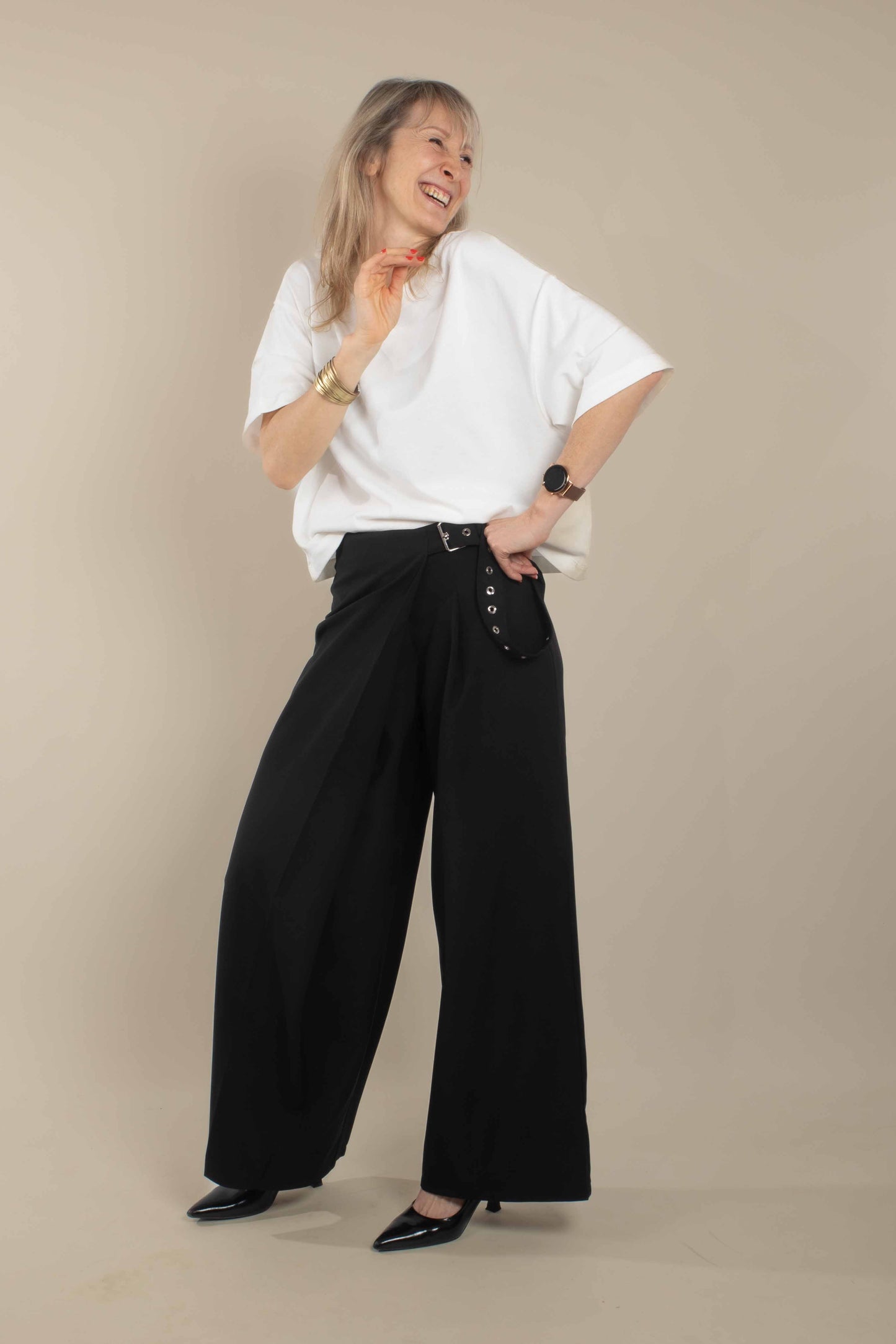 Pantalon fluide noir Calas