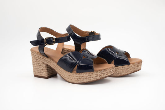 Sandales à talon Mikasa beu marine vernis