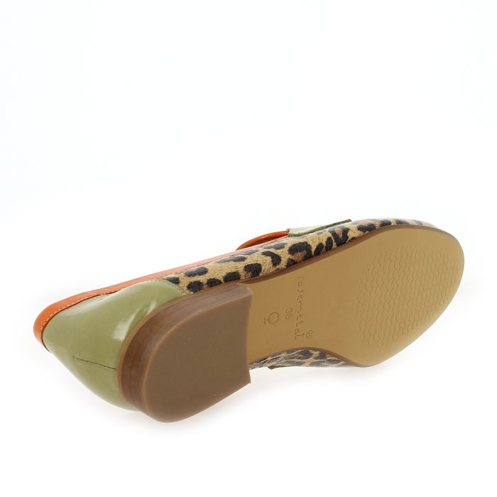Mocassin Flamine Léo/kaki Rose Métal
