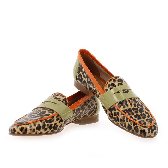 Mocassin Flamine Léo/kaki Rose Métal
