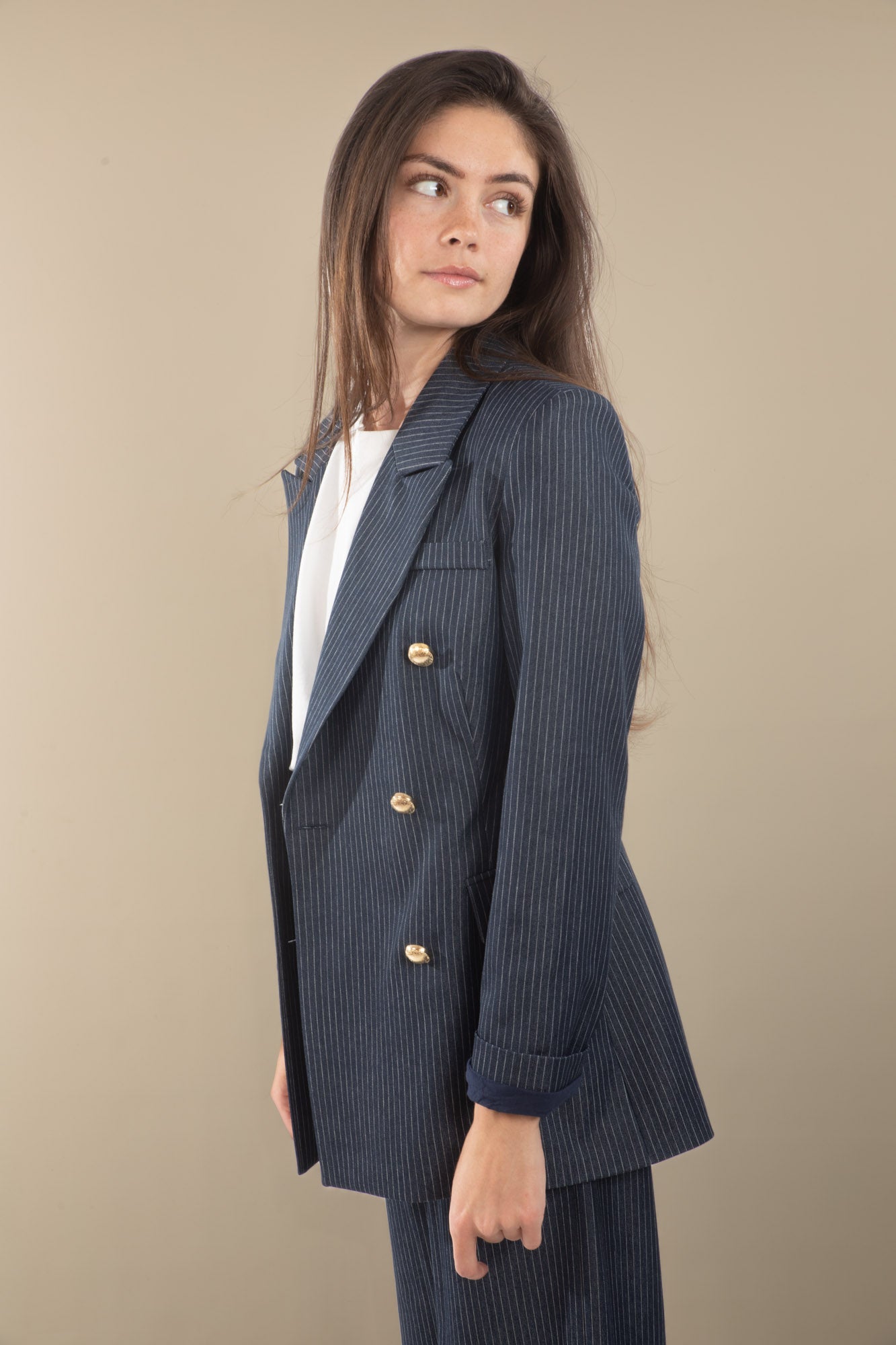 Costume bleu rayé Sandrom