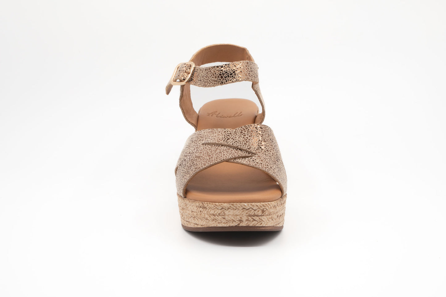 Compensé Aliwell Danae cuir crakele bronze