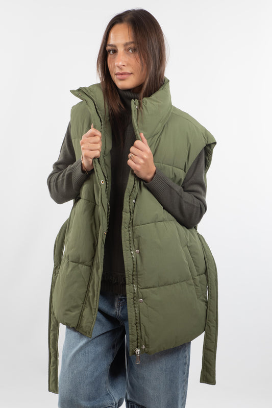 Doudoune Kaki sans manches Valeria
