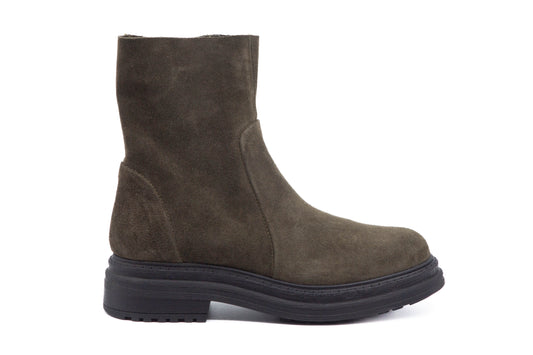 Boots Flynt velours kaki