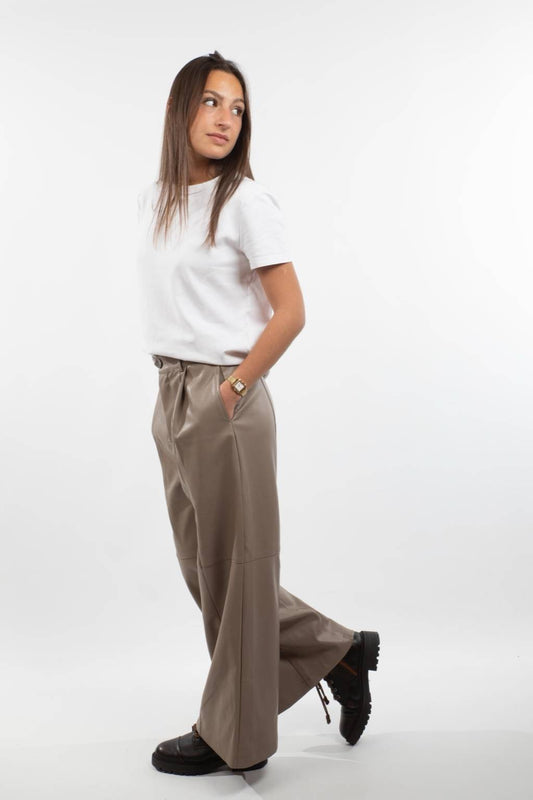 Pantalon simili beige Vick