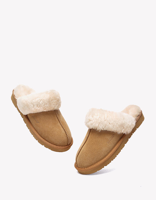 Muffin Slipper Suede Chestnut
