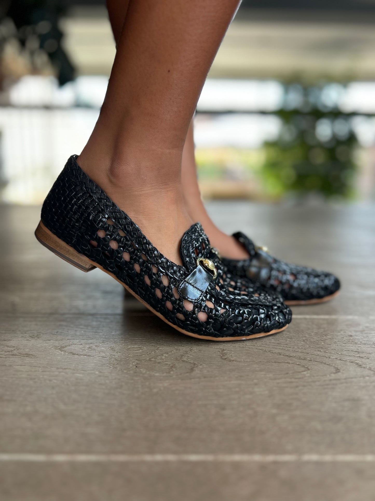 Mocassin ajouré en cuir noir – Coco & Abricot