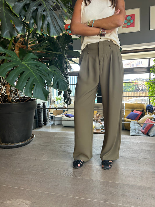 Pantalon fluide Emma kaki