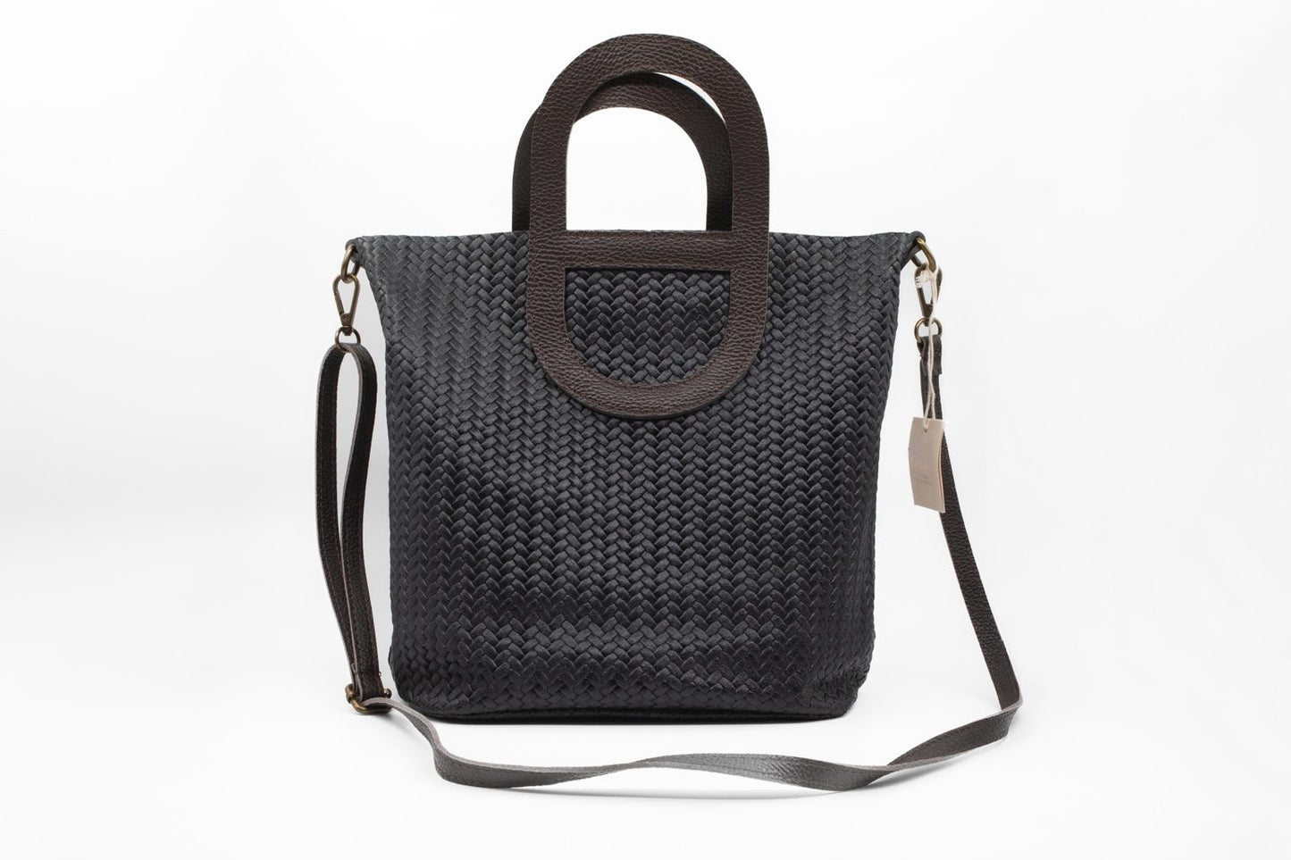 Sac Cinnamon cuir tressé noir
