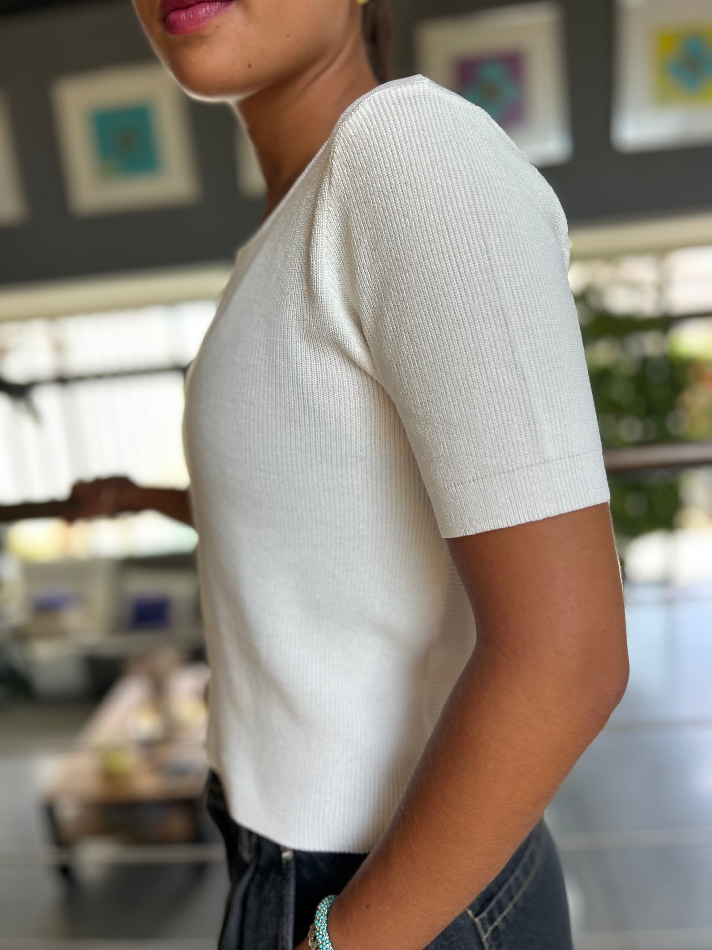 Top dos twisté – Blanc crème