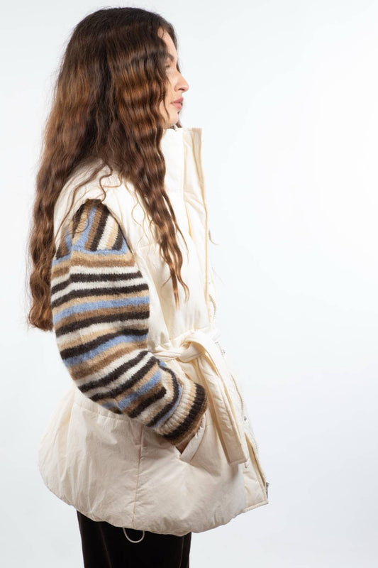 Doudoune écrue sans manches Valeria