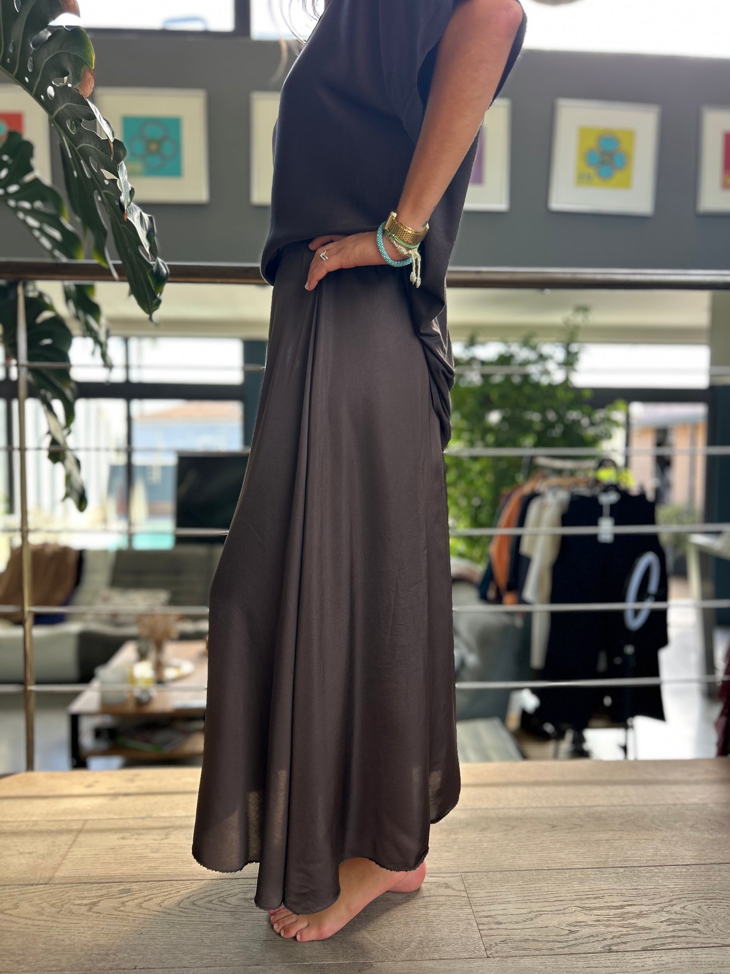 Jupe fluide Lolie marron