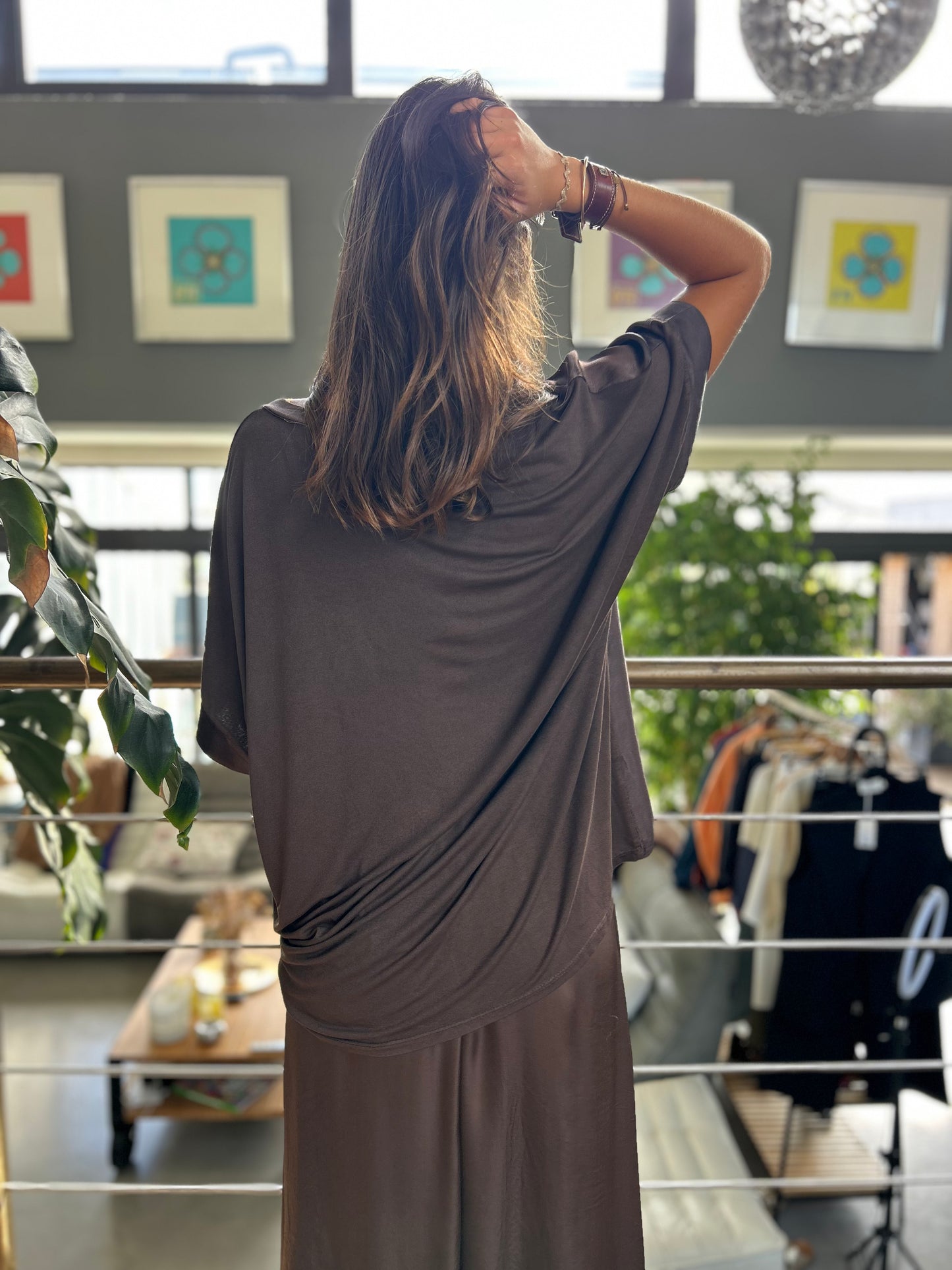 T shirt jade marron