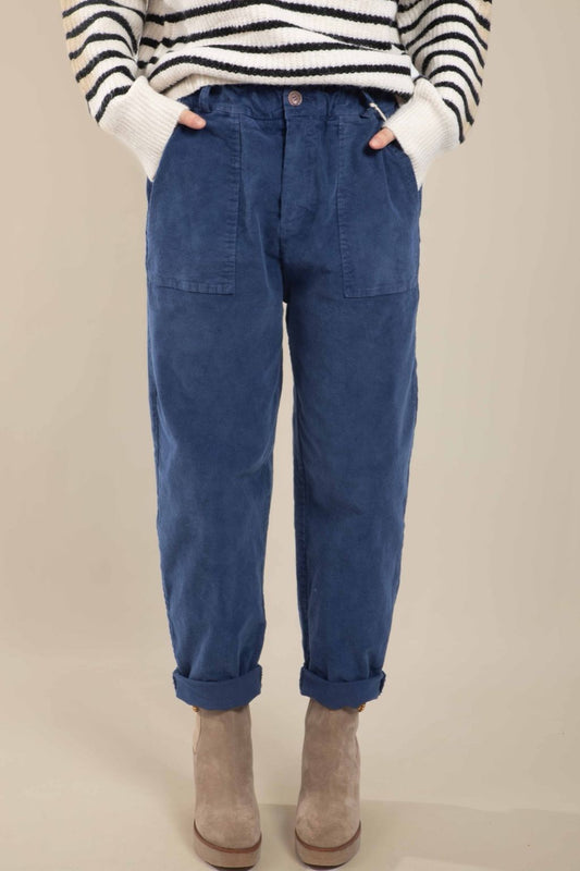 Pantalon velours bleu Lenny