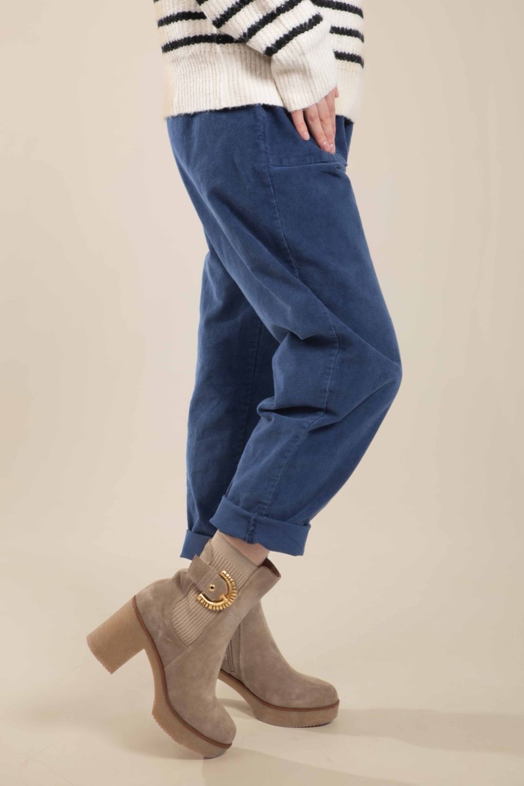 Pantalon velours bleu Lenny
