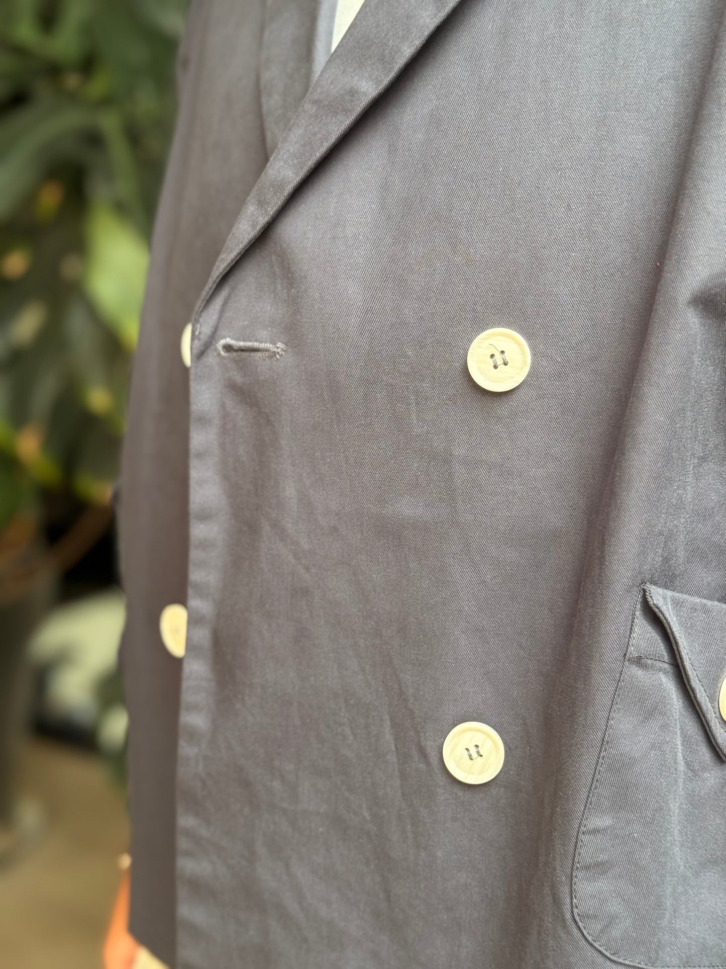 Veste blazer bleu marine – coupe courte & esprit oversize