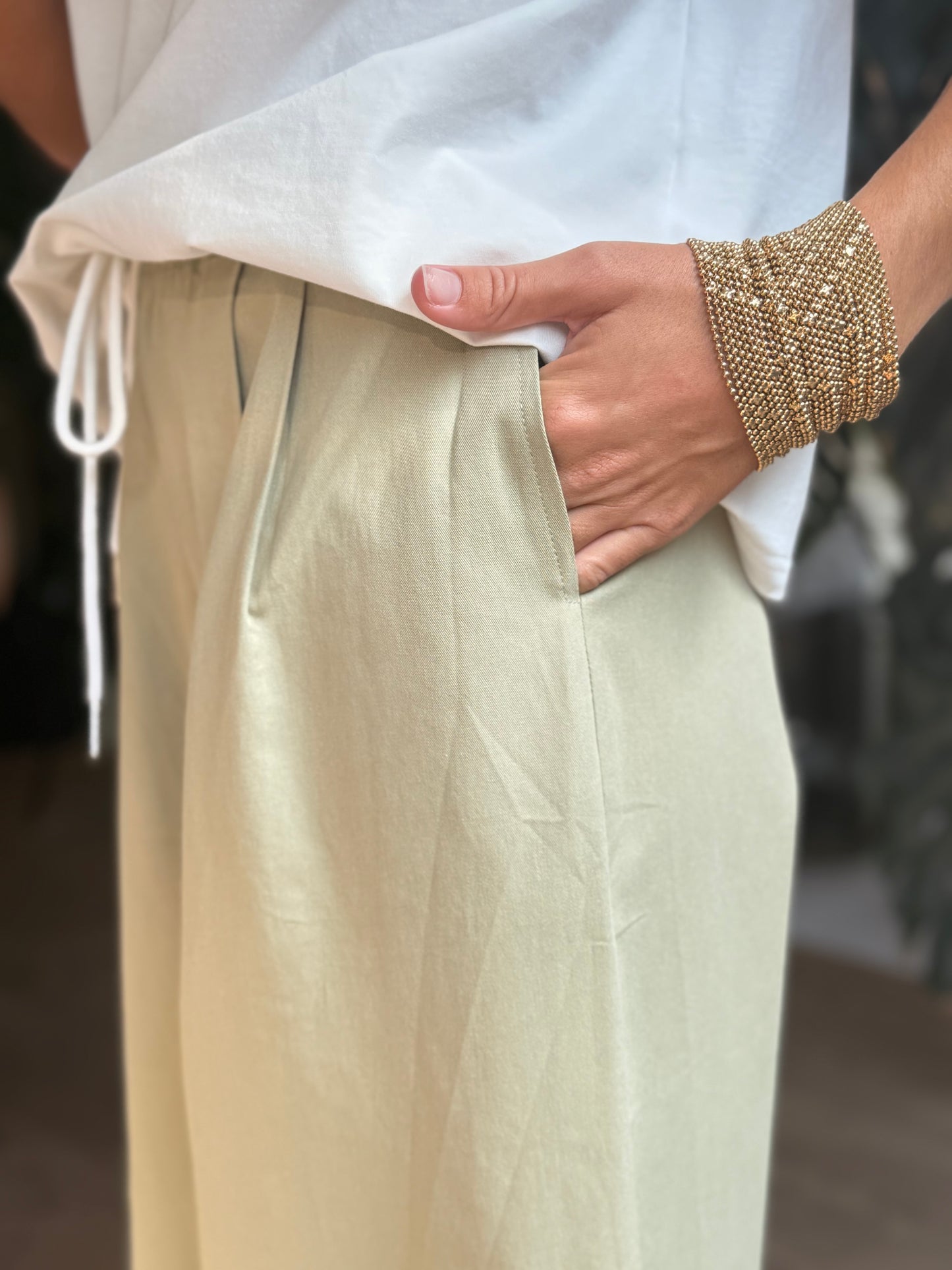 Pantalon kaki oversize – 100 % coton